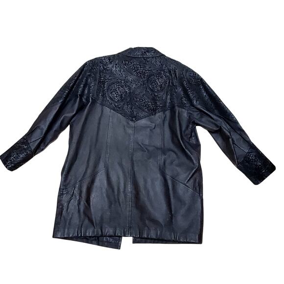 Vtg Outbrook Genuine Leather Mens Large Button Up Jacket - Picture 9 of 11